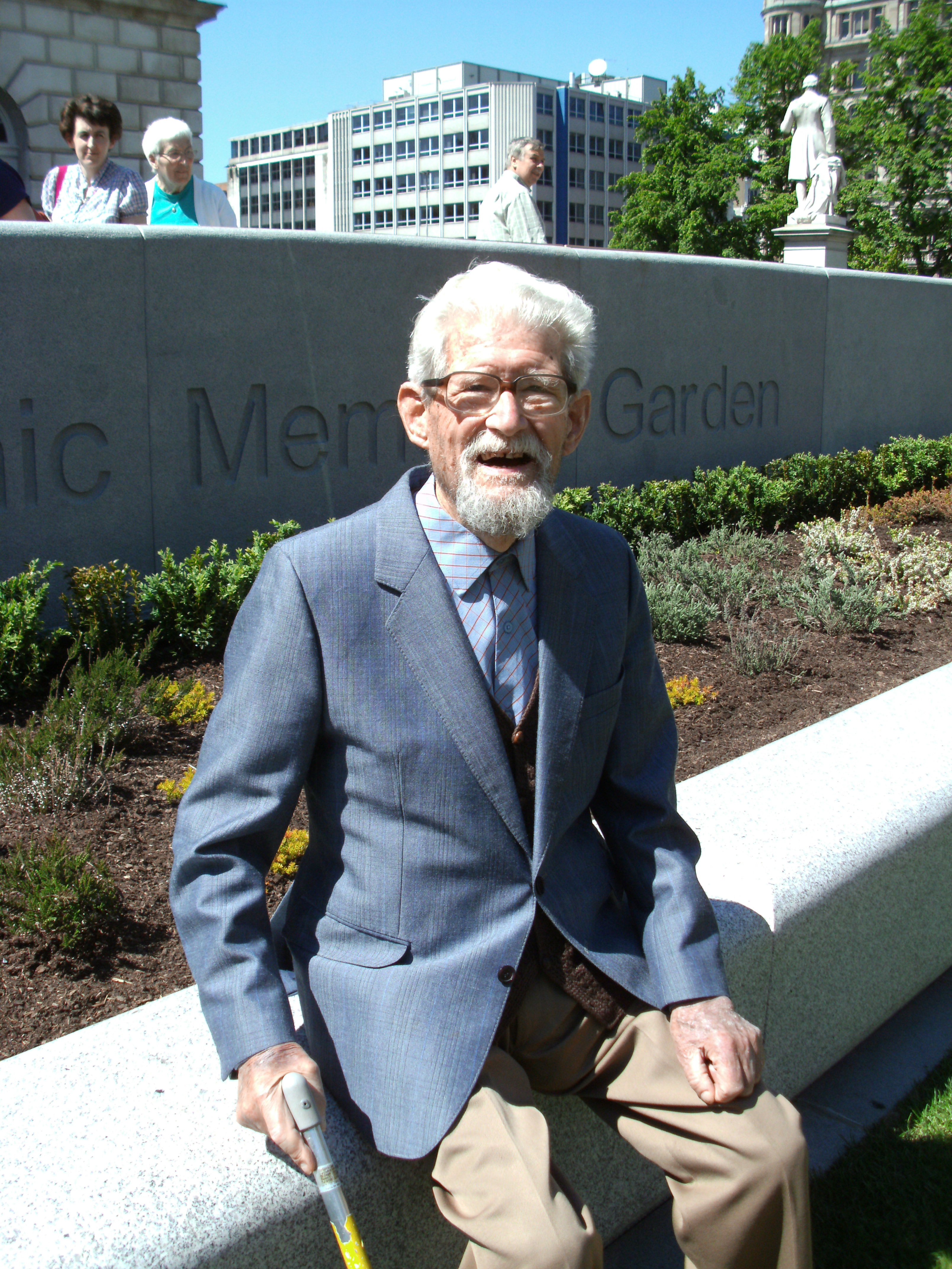 My Father at the Titanic Memorial Garden in Belfast
