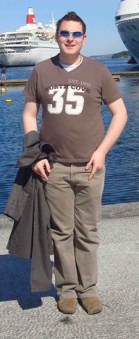 Adam Cunard in front of Boudicca